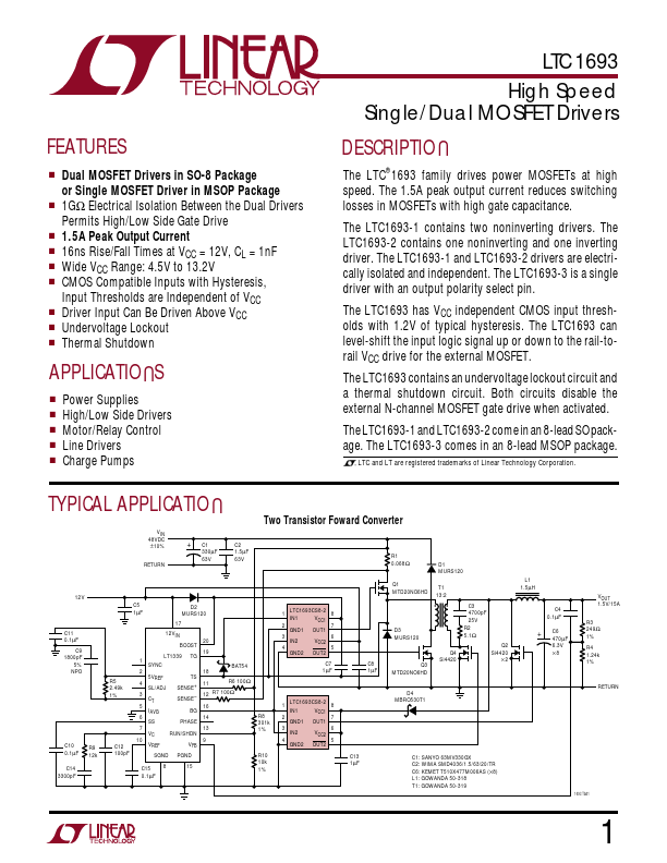 LTC1693 Linear Technology