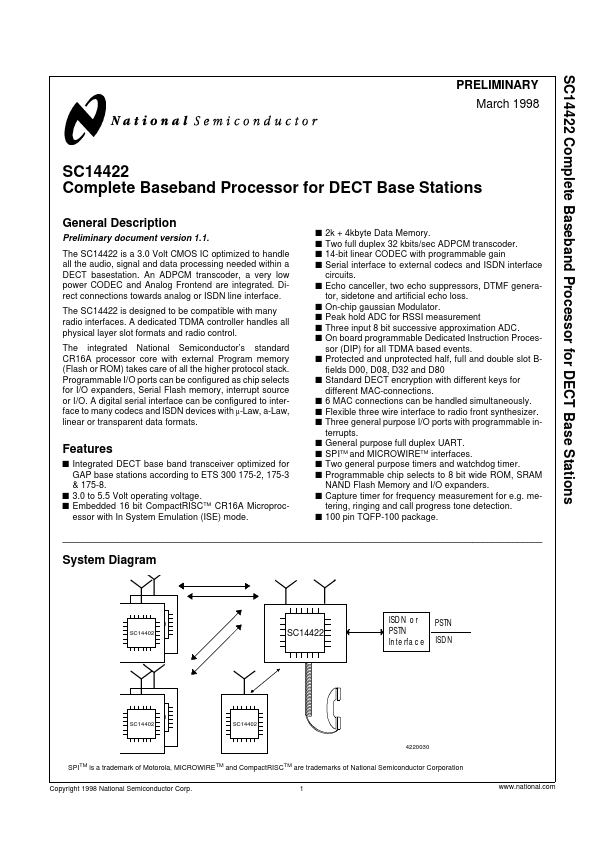 SC14422 National Semiconductor