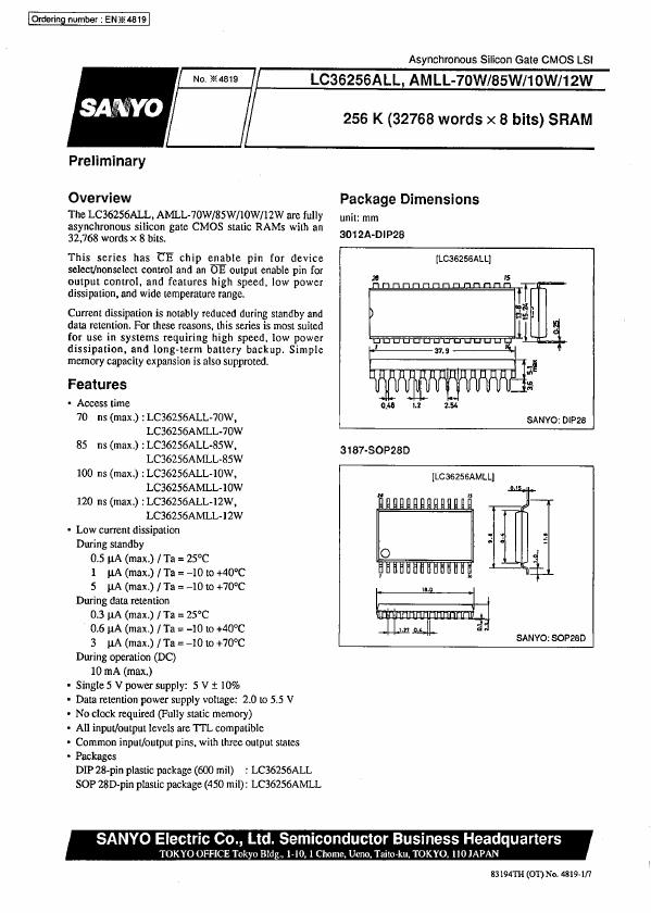 LC36256AMLL-85W