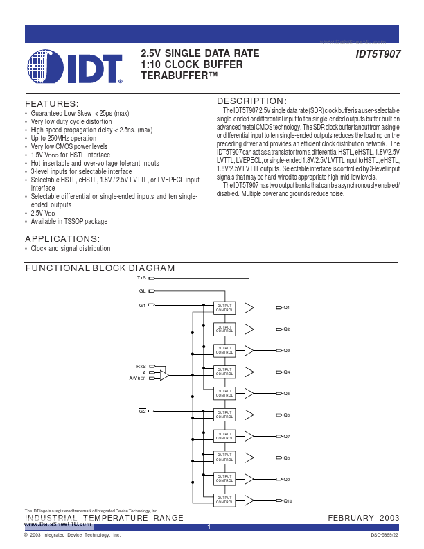 IDT5T907 Integrated Device Technology