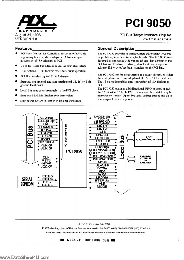 <?=PCI9050?> डेटा पत्रक पीडीएफ