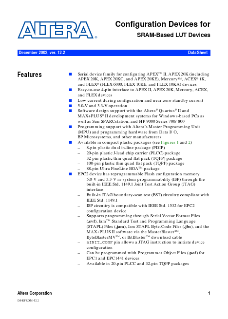 EPC1 Altera Corporation