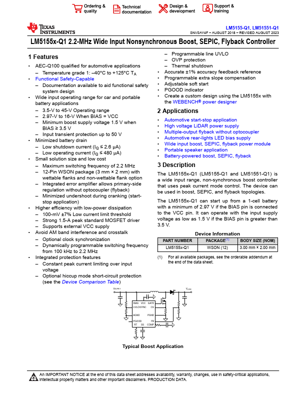 LM5155-Q1 Texas Instruments