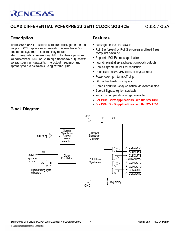 ICS557-05A Renesas