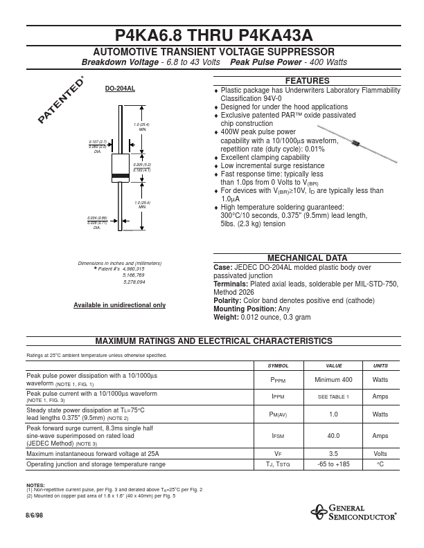 P4KA30 General Semiconductor