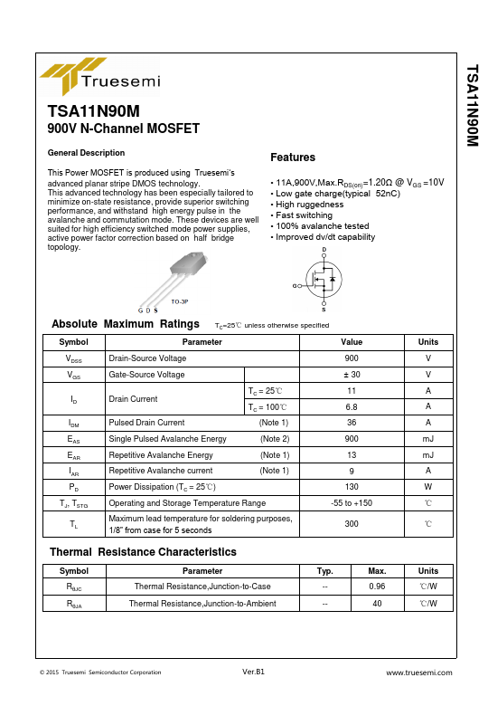 <?=TSA11N90M?> डेटा पत्रक पीडीएफ
