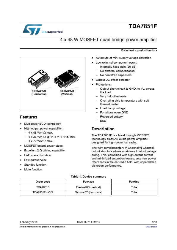 TDA7851 STMicroelectronics