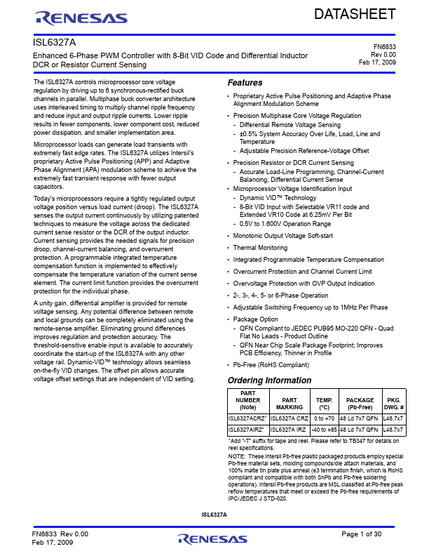 ISL6327A Renesas