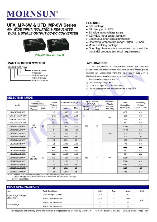 <?=UFA2415MP-6W?> डेटा पत्रक पीडीएफ