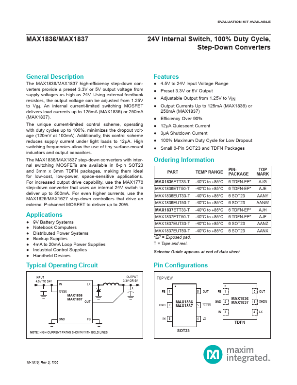 MAX1836 Maxim Integrated