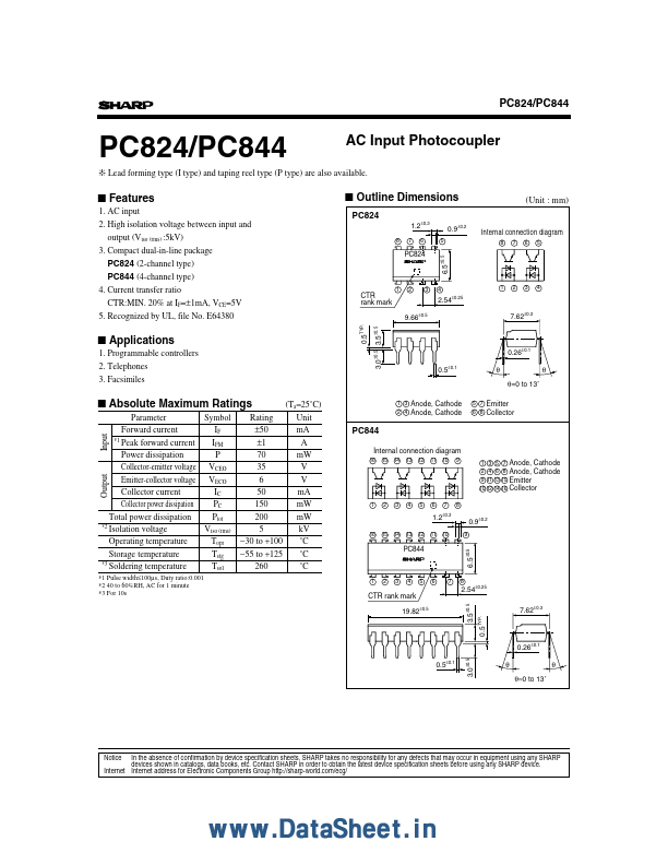 PC824 Sharp Microelectronics