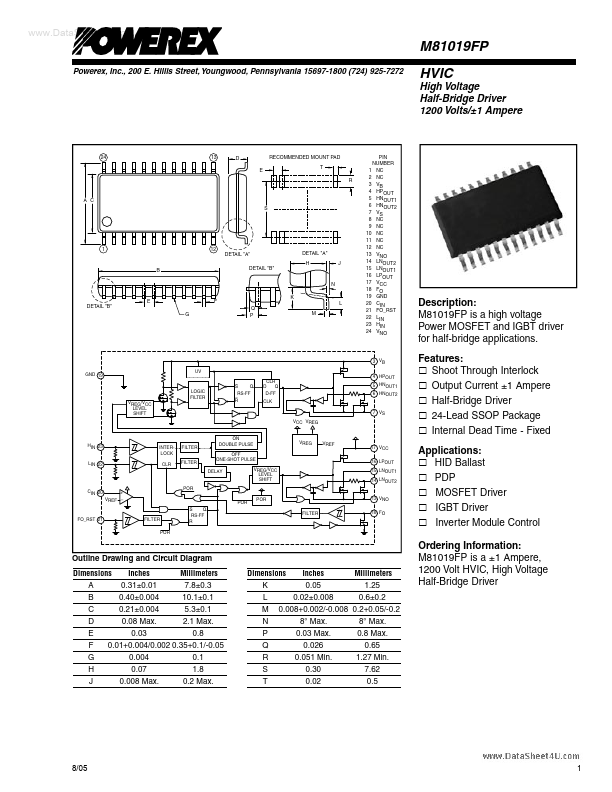 M81019FP Powerex Power Semiconductors