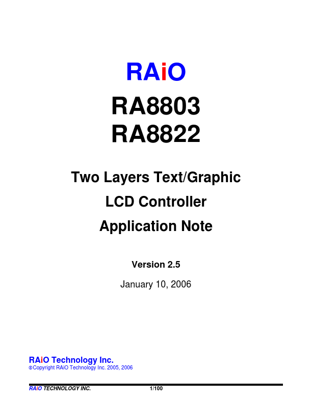 RA8822 RAIO Technology