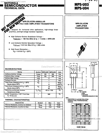 MPSU04 Motorola Semiconductor