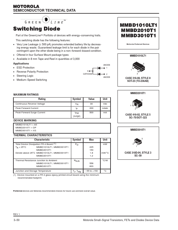 MMBD3010T1 Motorola