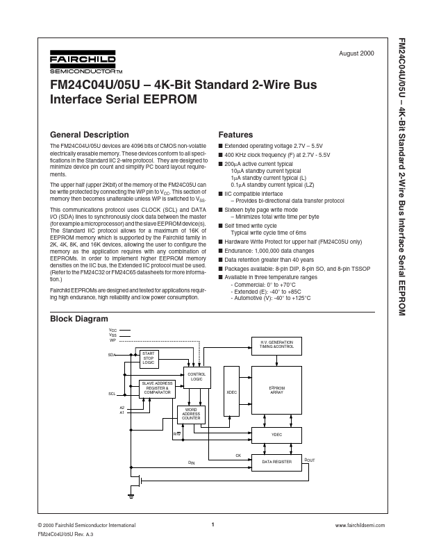 FM24C04U Fairchild Semiconductor