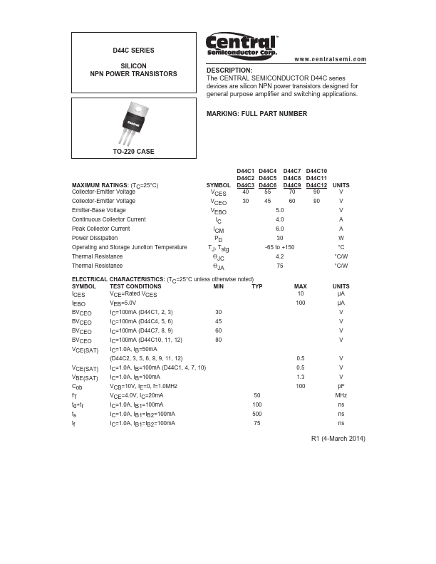 D44C7 Central Semiconductor