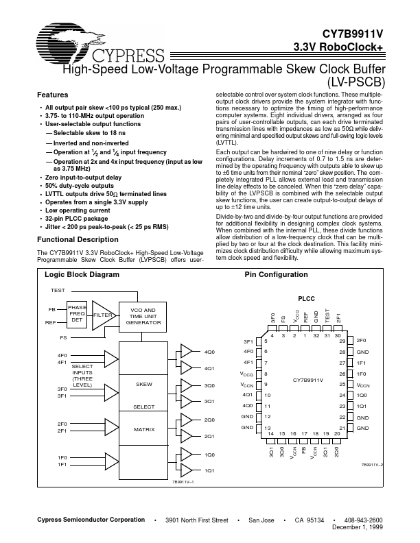 CY7B9911 Cypress Semiconductor