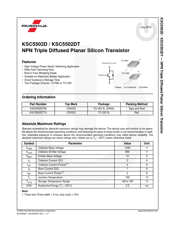 <?=KSC5502DT?> डेटा पत्रक पीडीएफ