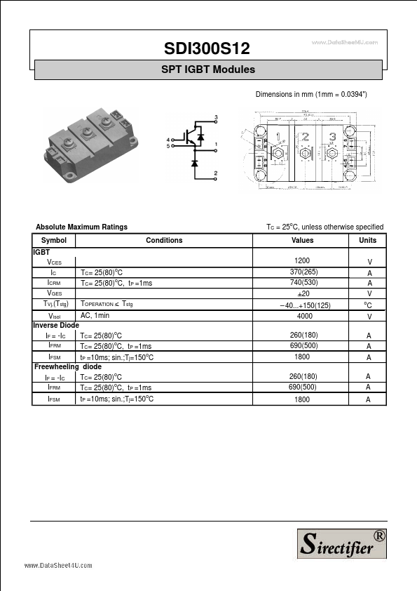 <?=SDI300S12?> डेटा पत्रक पीडीएफ