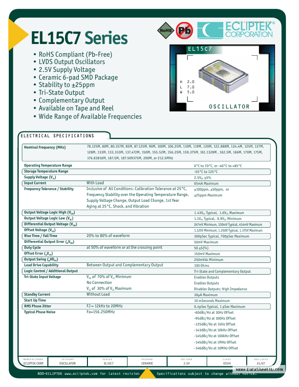 <?=EL15C7?> डेटा पत्रक पीडीएफ