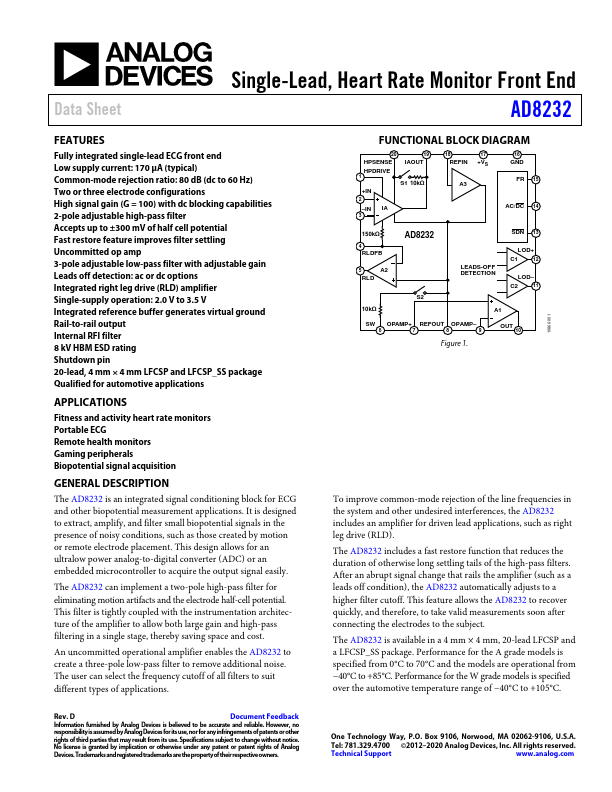 AD8232 Analog Devices