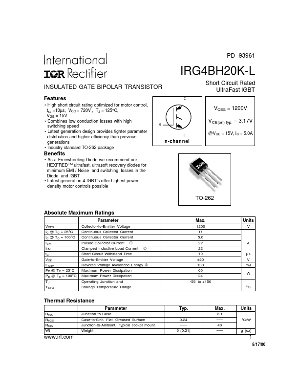 IRG4BH20K-L International Rectifier
