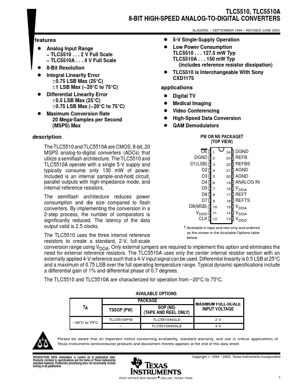 TLC5510A Texas Instruments