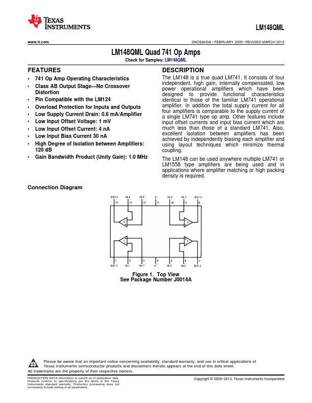 LM148QML Texas Instruments