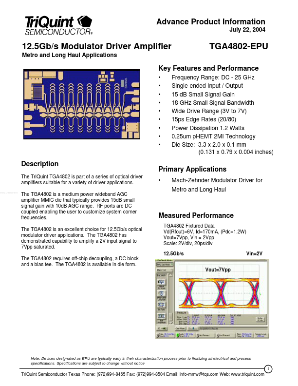 TGA4802-EPU TriQuint Semiconductor