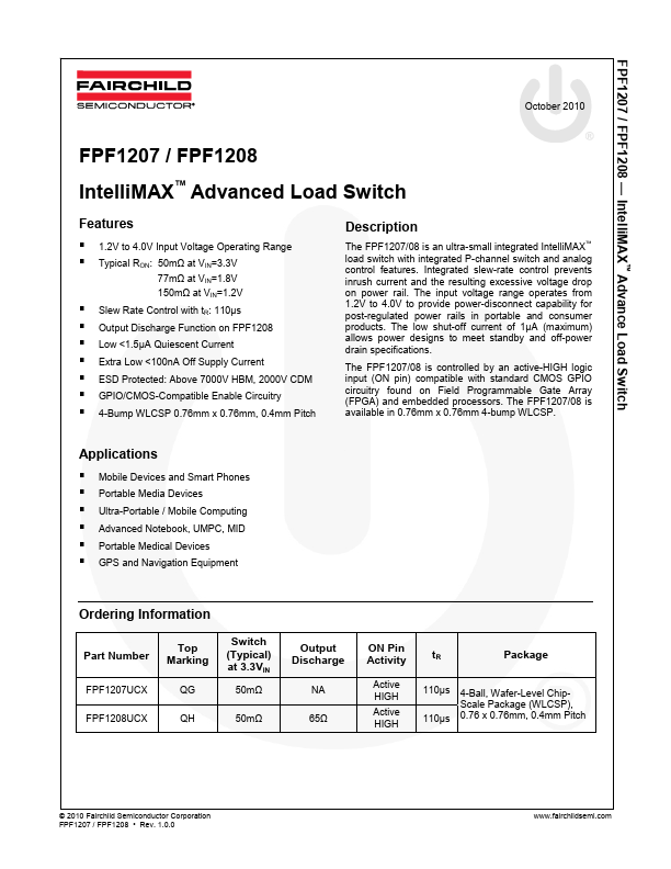 FPF1208 Fairchild Semiconductor