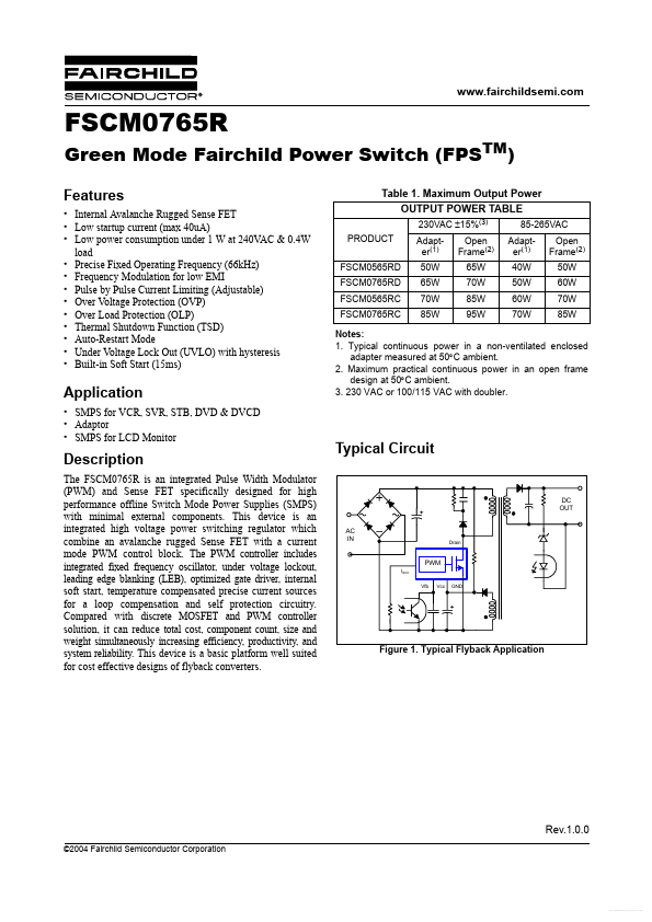 CM0765R Fairchild Semiconductor