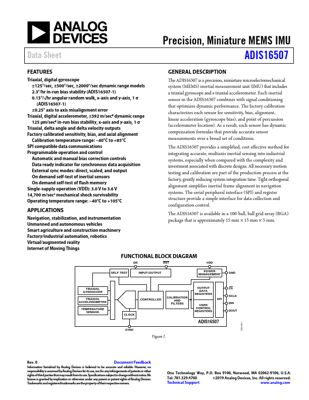 <?=ADIS16507?> डेटा पत्रक पीडीएफ