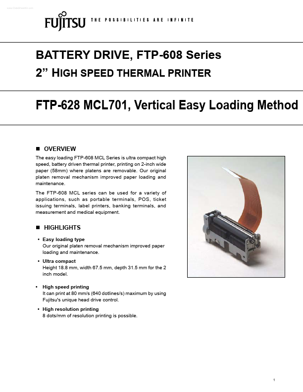 FTP-628MCL701 Fujitsu Media Devices