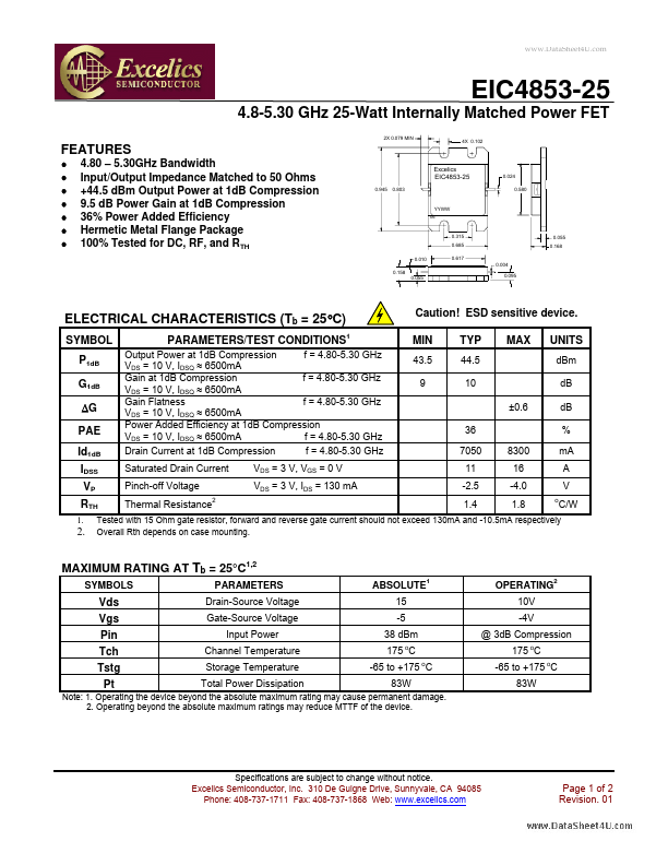 EIC4853-25 Excelics Semiconductor