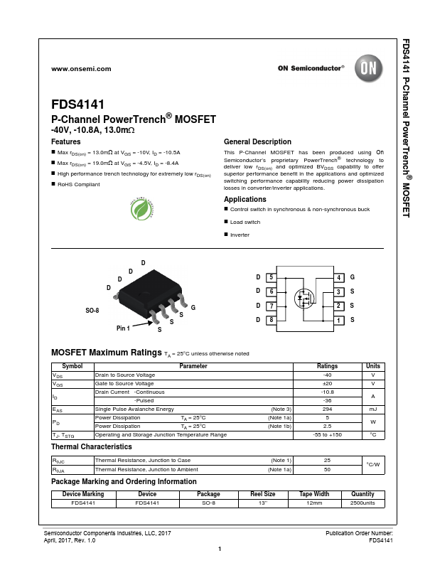 FDS4141 - Fairchild Semiconductor