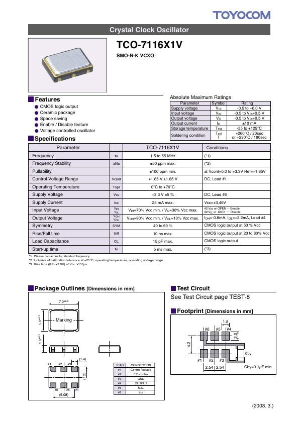 <?=TCO-7116X1V?> डेटा पत्रक पीडीएफ