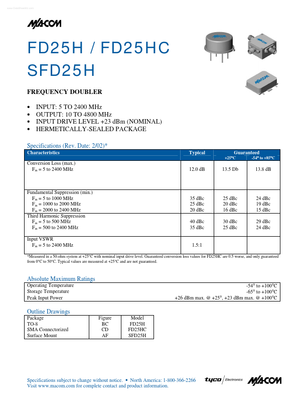 <?=FD25HC?> डेटा पत्रक पीडीएफ