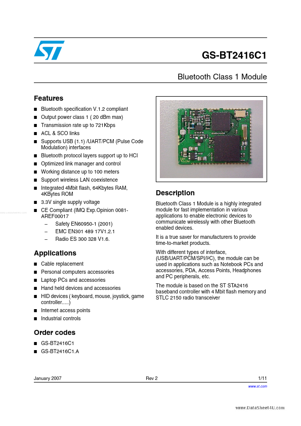 GS-BT2416C1 ST Microelectronics