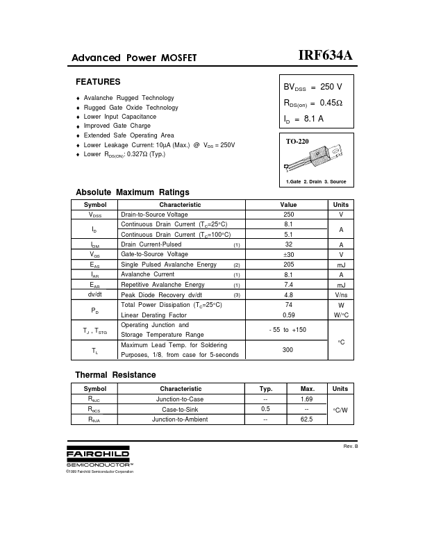 IRF634 Fairchild Semiconductor