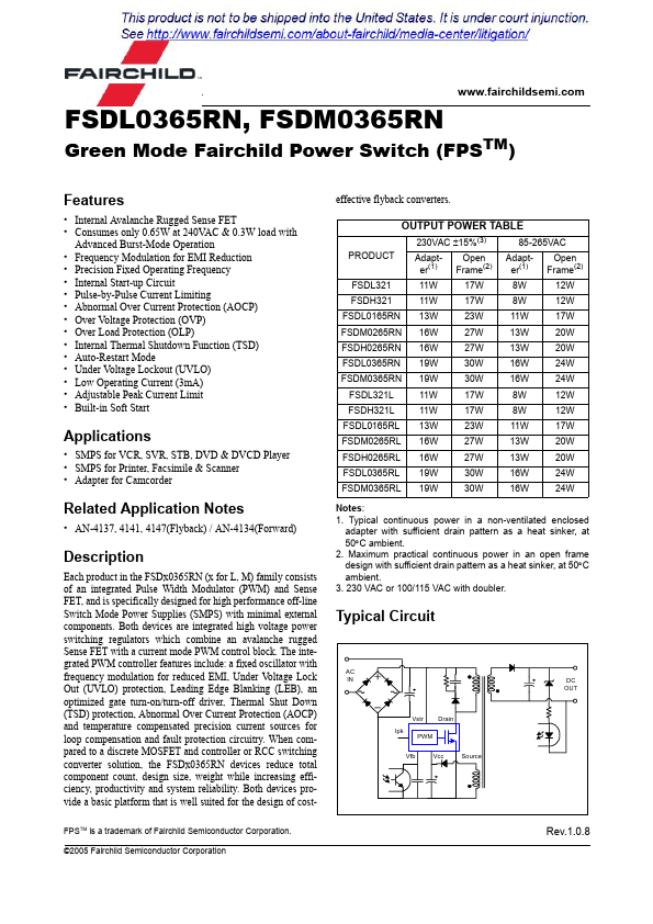 DM0365R Fairchild Semiconductor