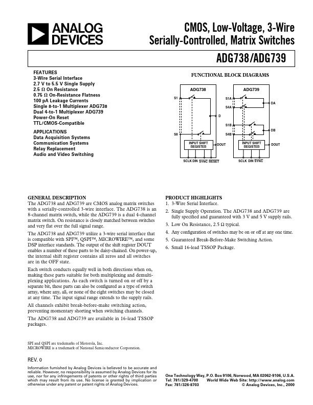 ADG739 Analog Devices