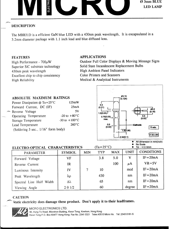 MBB31D Micro Electronics