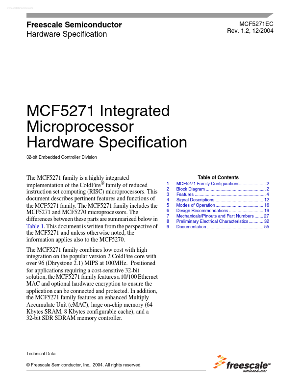 <?=MCF5270?> डेटा पत्रक पीडीएफ