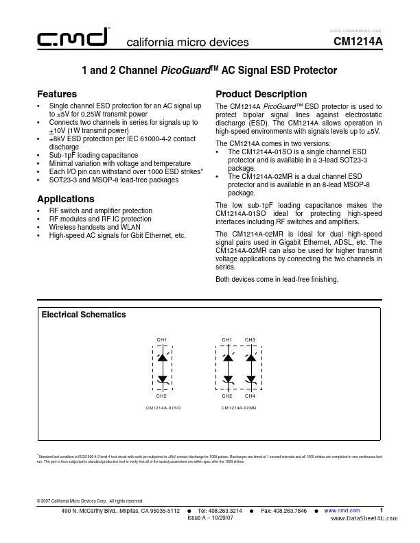 CM1214A California Micro Devices