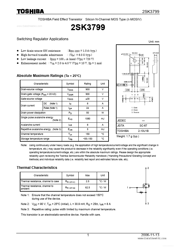 K3799 Toshiba Semiconductor