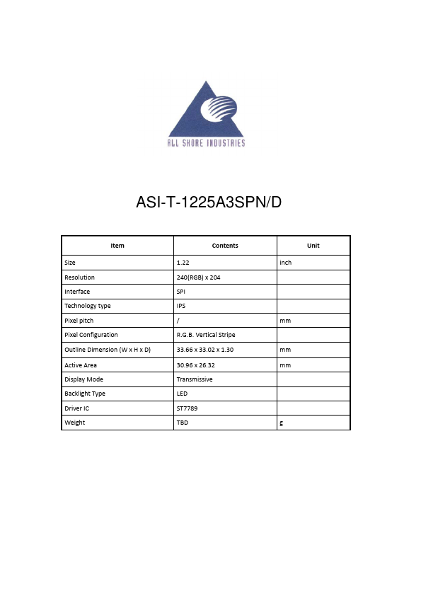 <?=ASI-T-1225A3SPN?> डेटा पत्रक पीडीएफ