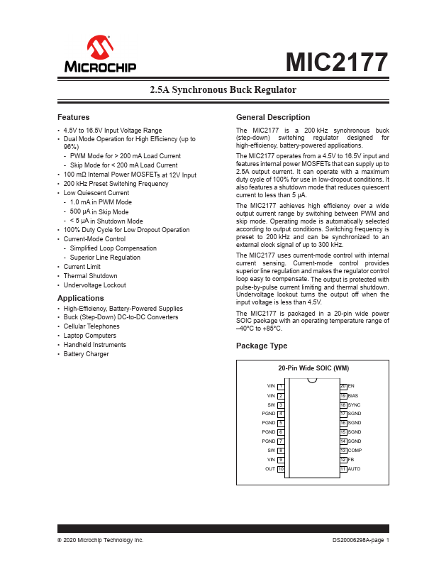 MIC2177 Microchip