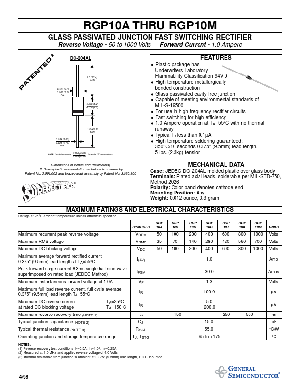 RGP10G General Semiconductor