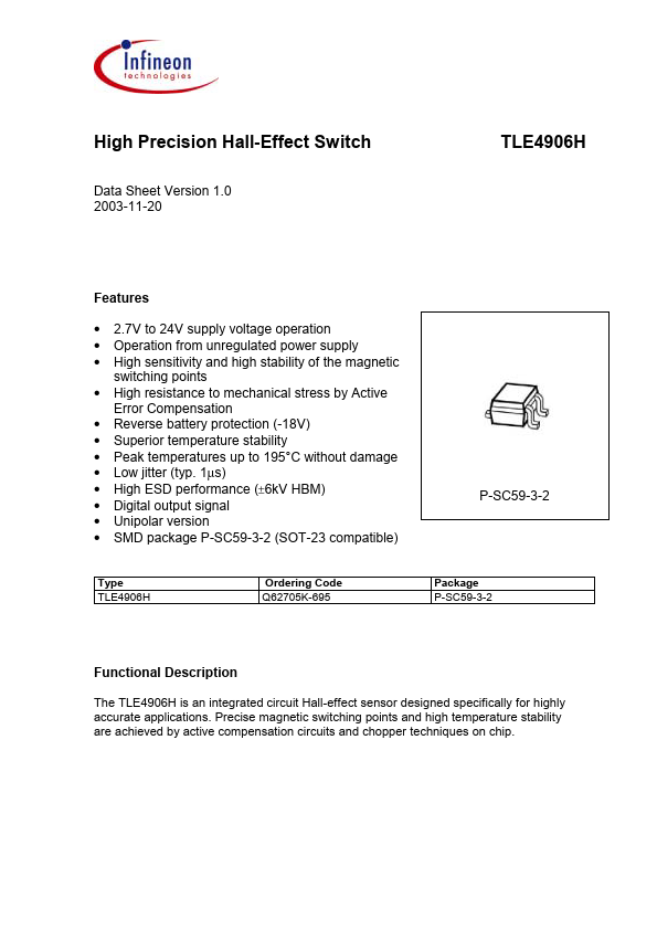 TLE4906H Infineon Technologies AG